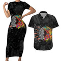 Australia Aboriginal Couples Matching Short Sleeve Bodycon Dress and Hawaiian Shirt Autism It's Okay To Be Different