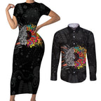 Australia Aboriginal Couples Matching Short Sleeve Bodycon Dress and Long Sleeve Button Shirt Autism It's Okay To Be Different