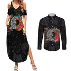 Australia Aboriginal Couples Matching Summer Maxi Dress and Long Sleeve Button Shirt Autism It's Okay To Be Different