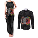 Australia Aboriginal Couples Matching Tank Maxi Dress and Long Sleeve Button Shirt Autism It's Okay To Be Different