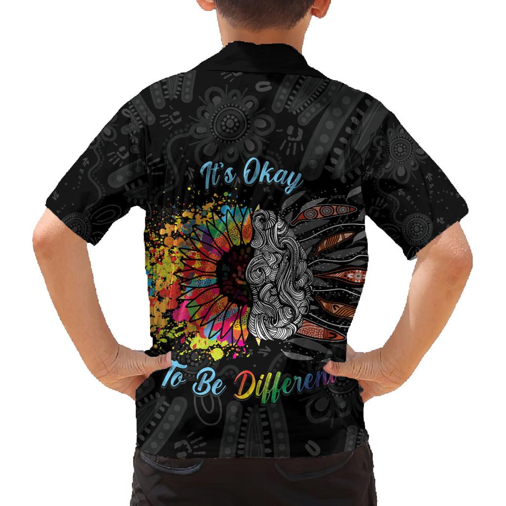 Australia Aboriginal Family Matching Long Sleeve Bodycon Dress and Hawaiian Shirt Autism It's Okay To Be Different