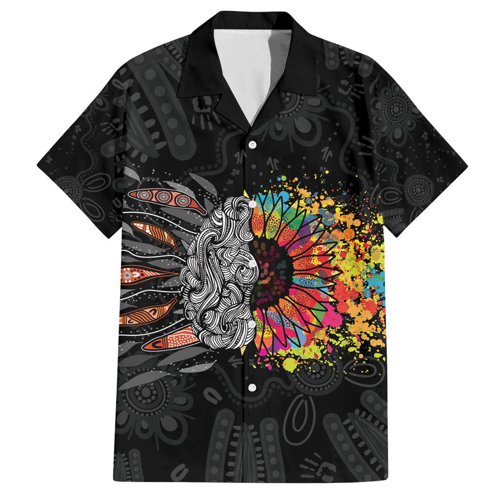Australia Aboriginal Family Matching Long Sleeve Bodycon Dress and Hawaiian Shirt Autism It's Okay To Be Different