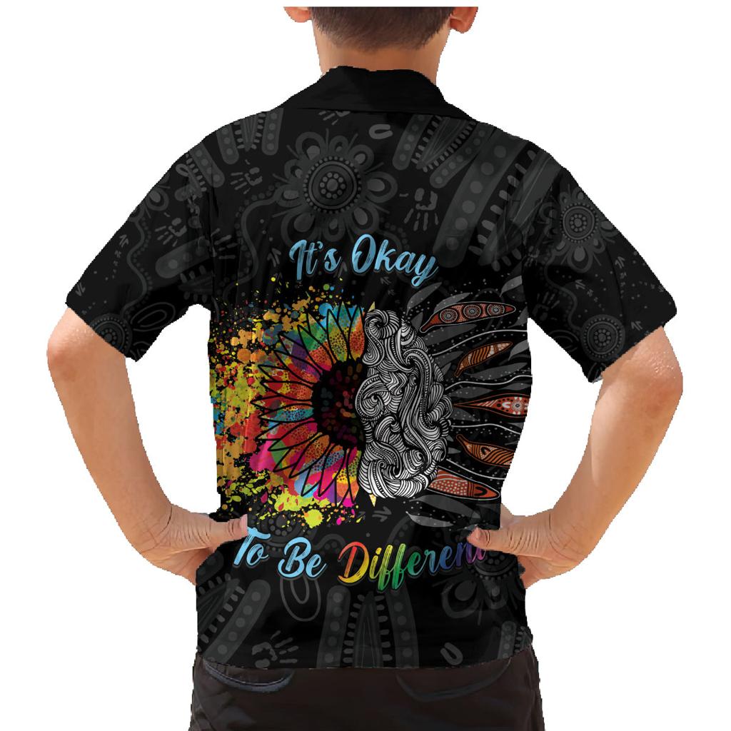Australia Aboriginal Family Matching Mermaid Dress and Hawaiian Shirt Autism It's Okay To Be Different