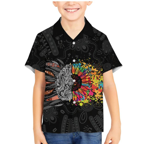 Australia Aboriginal Family Matching Mermaid Dress and Hawaiian Shirt Autism It's Okay To Be Different