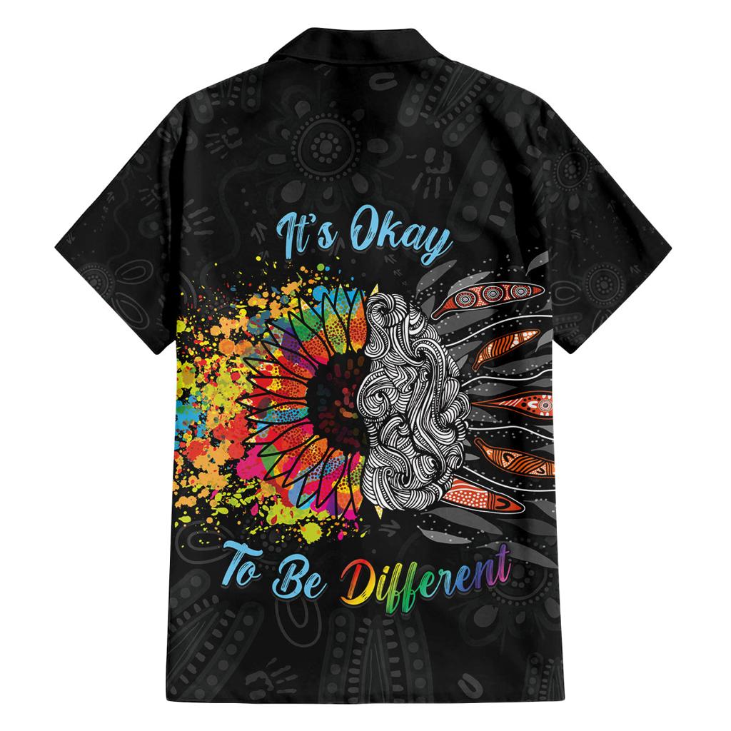 Australia Aboriginal Family Matching Off The Shoulder Long Sleeve Dress and Hawaiian Shirt Autism It's Okay To Be Different