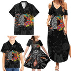 Australia Aboriginal Family Matching Summer Maxi Dress and Hawaiian Shirt Autism It's Okay To Be Different