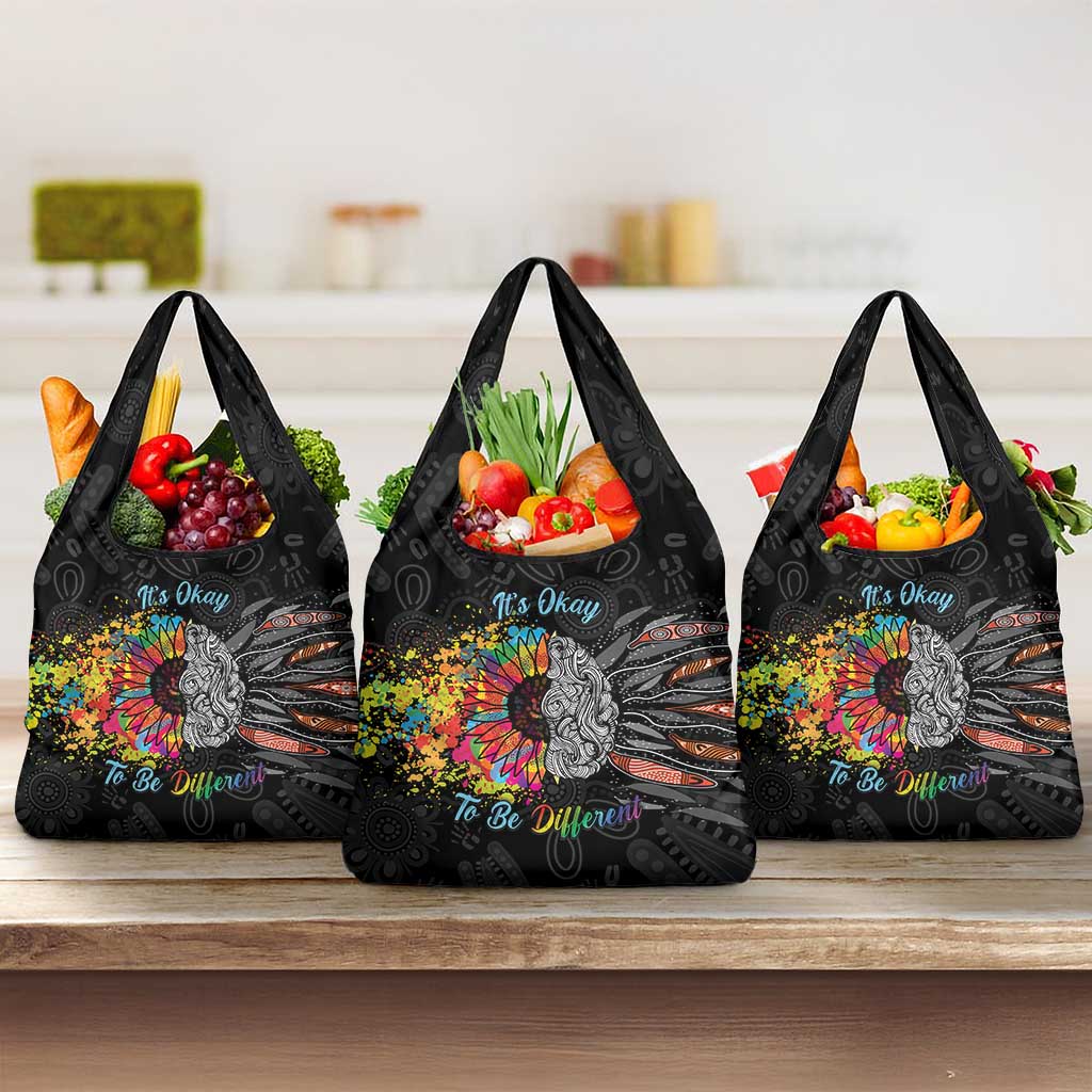 Australia Aboriginal Grocery Bag Autism It's Okay To Be Different