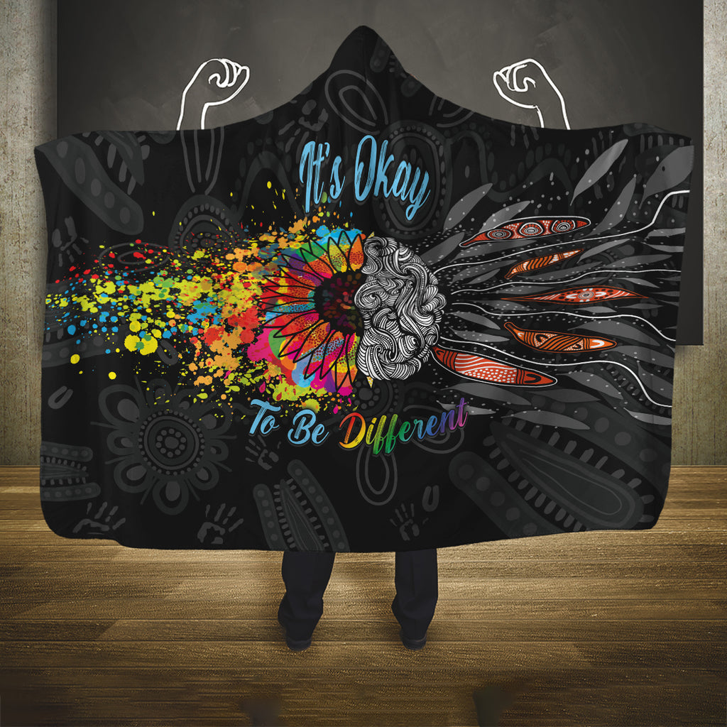 Australia Aboriginal Hooded Blanket Autism It's Okay To Be Different