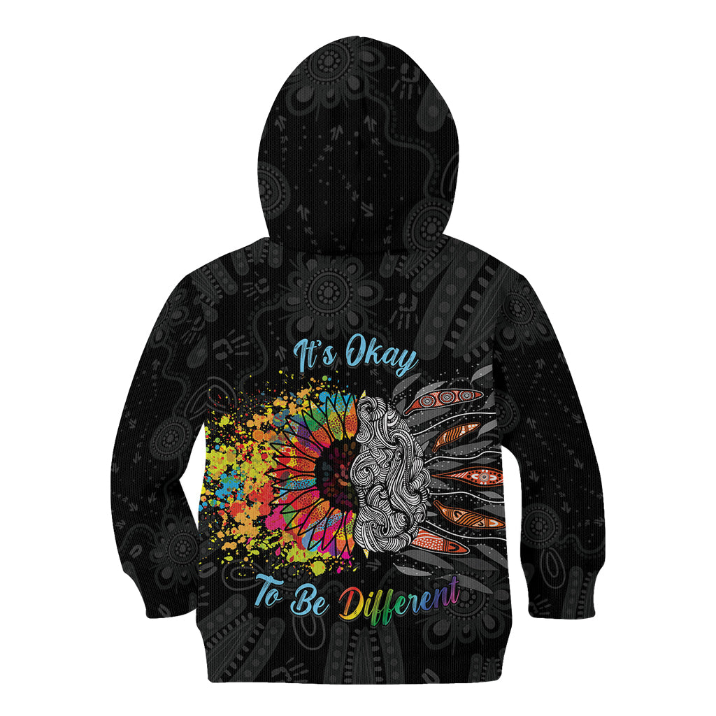 Australia Aboriginal Kid Hoodie Autism It's Okay To Be Different