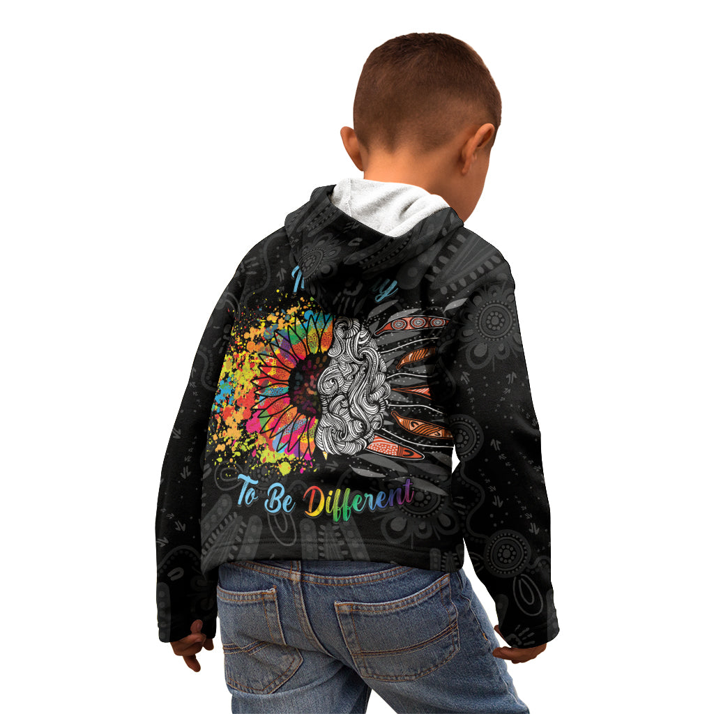 Australia Aboriginal Kid Hoodie Autism It's Okay To Be Different