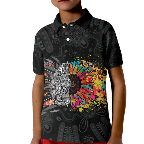 Australia Aboriginal Kid Polo Shirt Autism It's Okay To Be Different