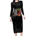 Australia Aboriginal Long Sleeve Bodycon Dress Autism It's Okay To Be Different