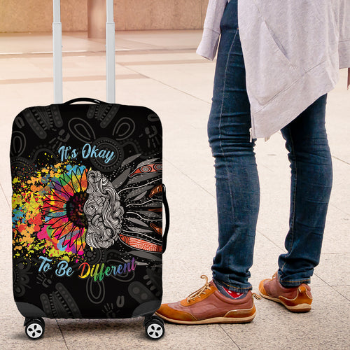Australia Aboriginal Luggage Cover Autism It's Okay To Be Different