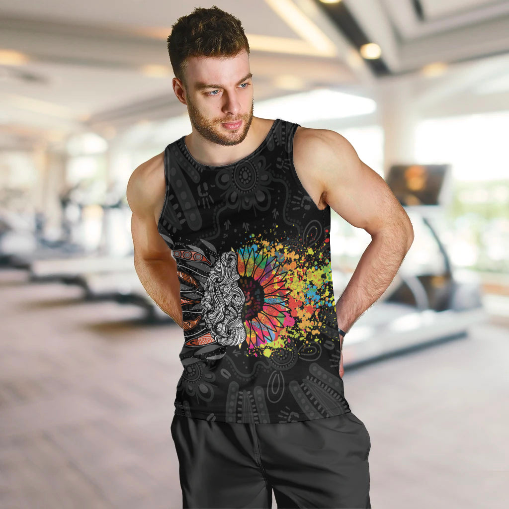 Australia Aboriginal Men Tank Top Autism It's Okay To Be Different