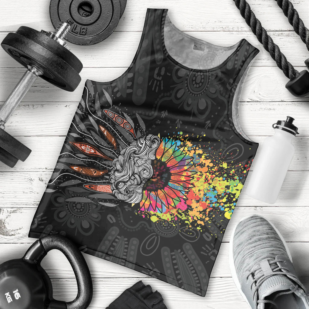 Australia Aboriginal Men Tank Top Autism It's Okay To Be Different