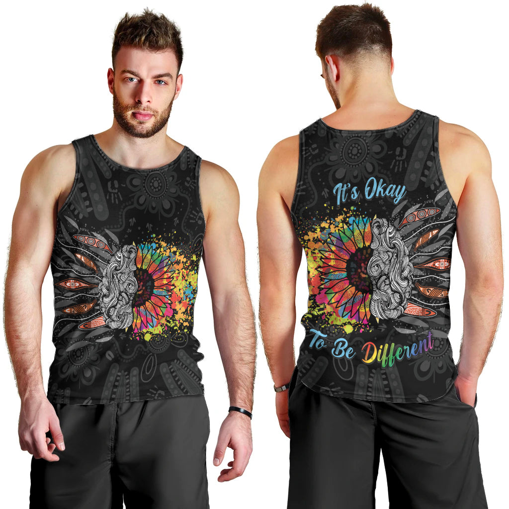 Australia Aboriginal Men Tank Top Autism It's Okay To Be Different