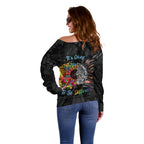 Australia Aboriginal Off Shoulder Sweater Autism It's Okay To Be Different
