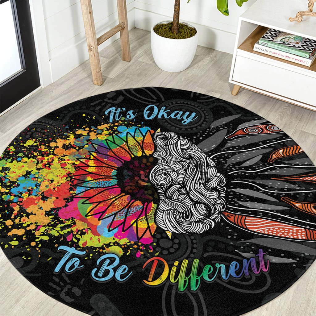 Australia Aboriginal Round Carpet Autism It's Okay To Be Different