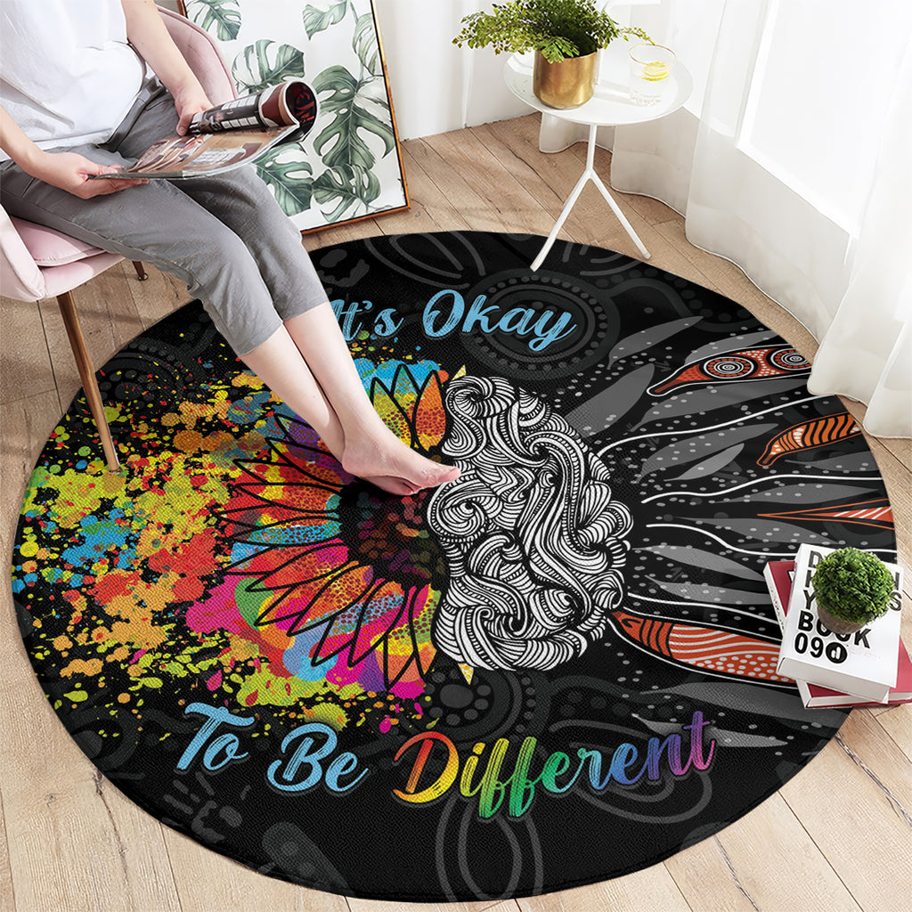 Australia Aboriginal Round Carpet Autism It's Okay To Be Different