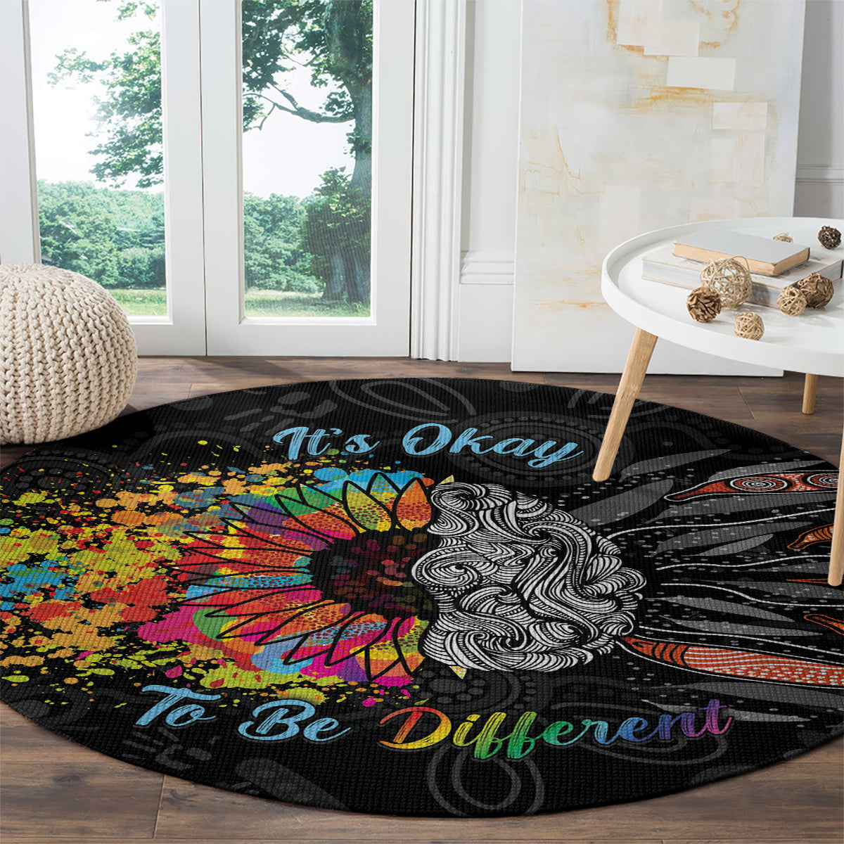 Australia Aboriginal Round Carpet Autism It's Okay To Be Different