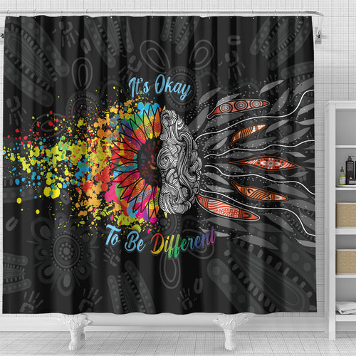 Australia Aboriginal Shower Curtain Autism It's Okay To Be Different