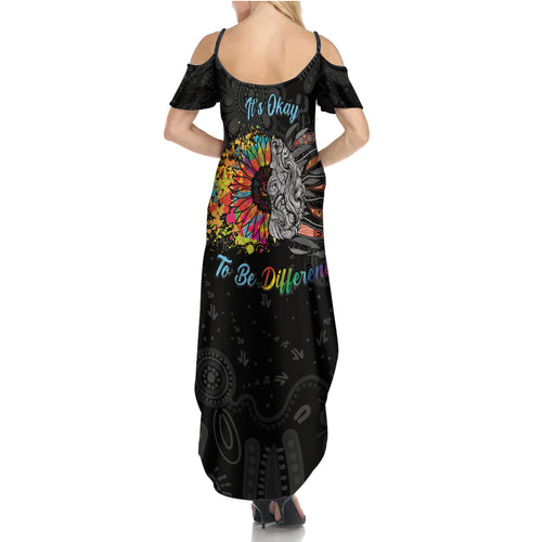 Australia Aboriginal Summer Maxi Dress Autism It's Okay To Be Different