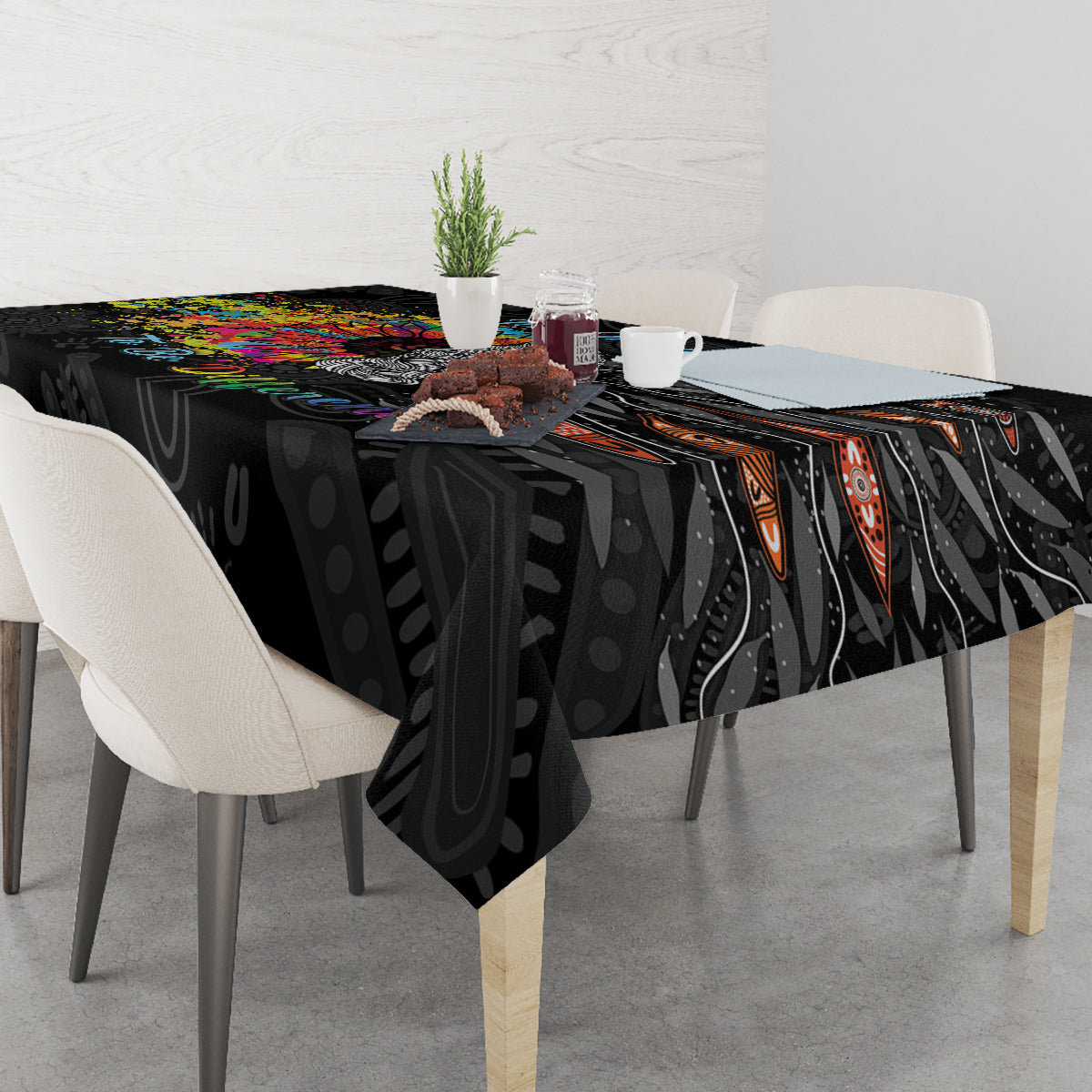 Australia Aboriginal Tablecloth Autism It's Okay To Be Different