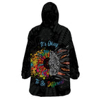 Australia Aboriginal Wearable Blanket Hoodie Autism It's Okay To Be Different