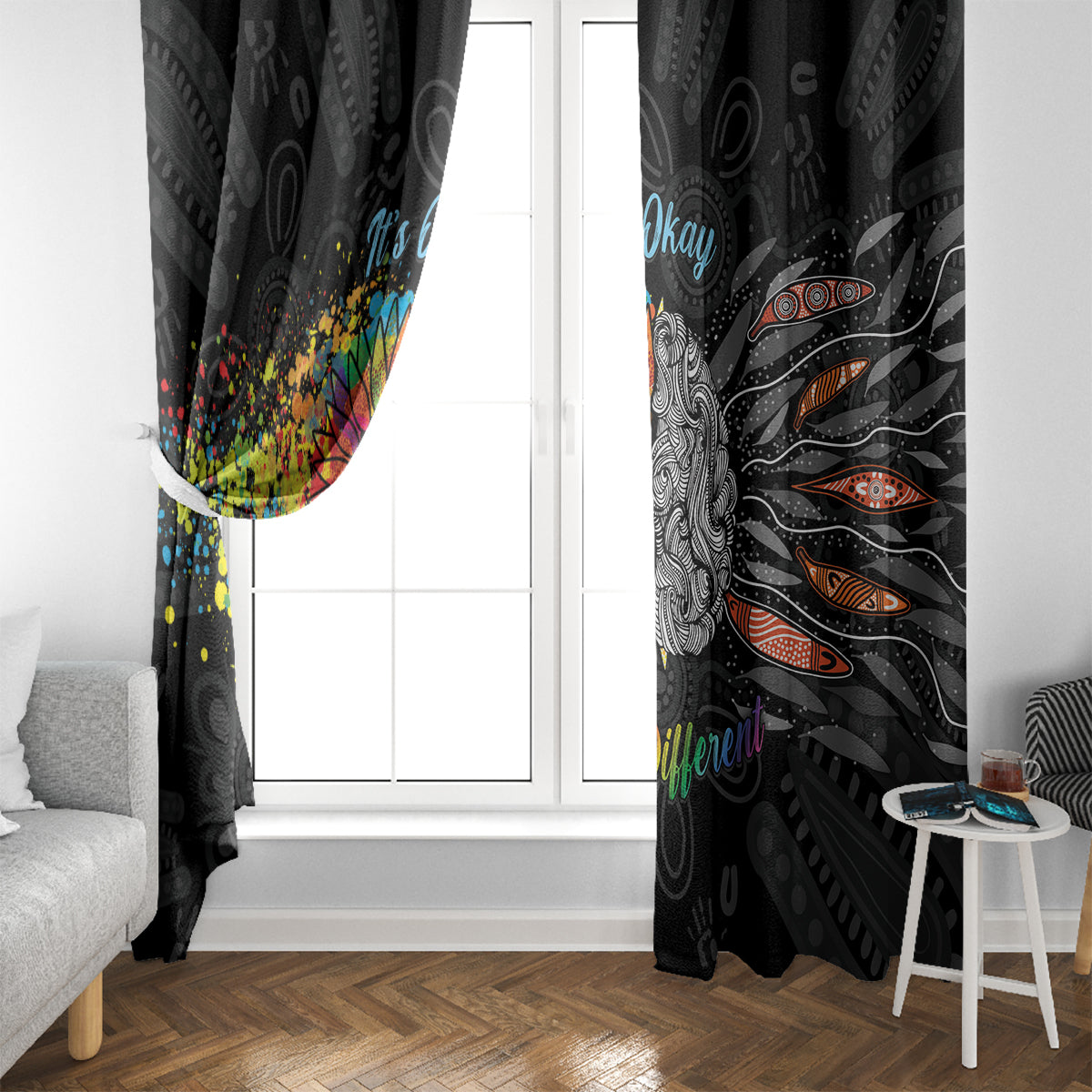 Australia Aboriginal Window Curtain Autism It's Okay To Be Different