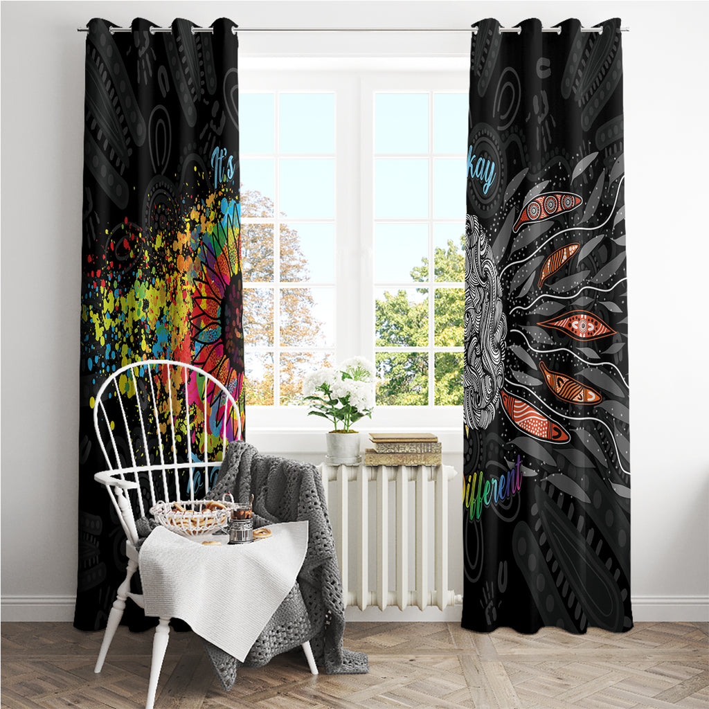 Australia Aboriginal Window Curtain Autism It's Okay To Be Different