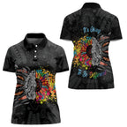 Australia Aboriginal Women Polo Shirt Autism It's Okay To Be Different