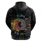 Australia Aboriginal Zip Hoodie Autism It's Okay To Be Different
