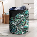 Maori Matariki - Manaia Laundry Basket Emerald Paua Shell