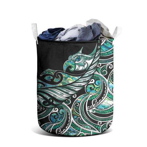 Maori Matariki - Manaia Laundry Basket Emerald Paua Shell