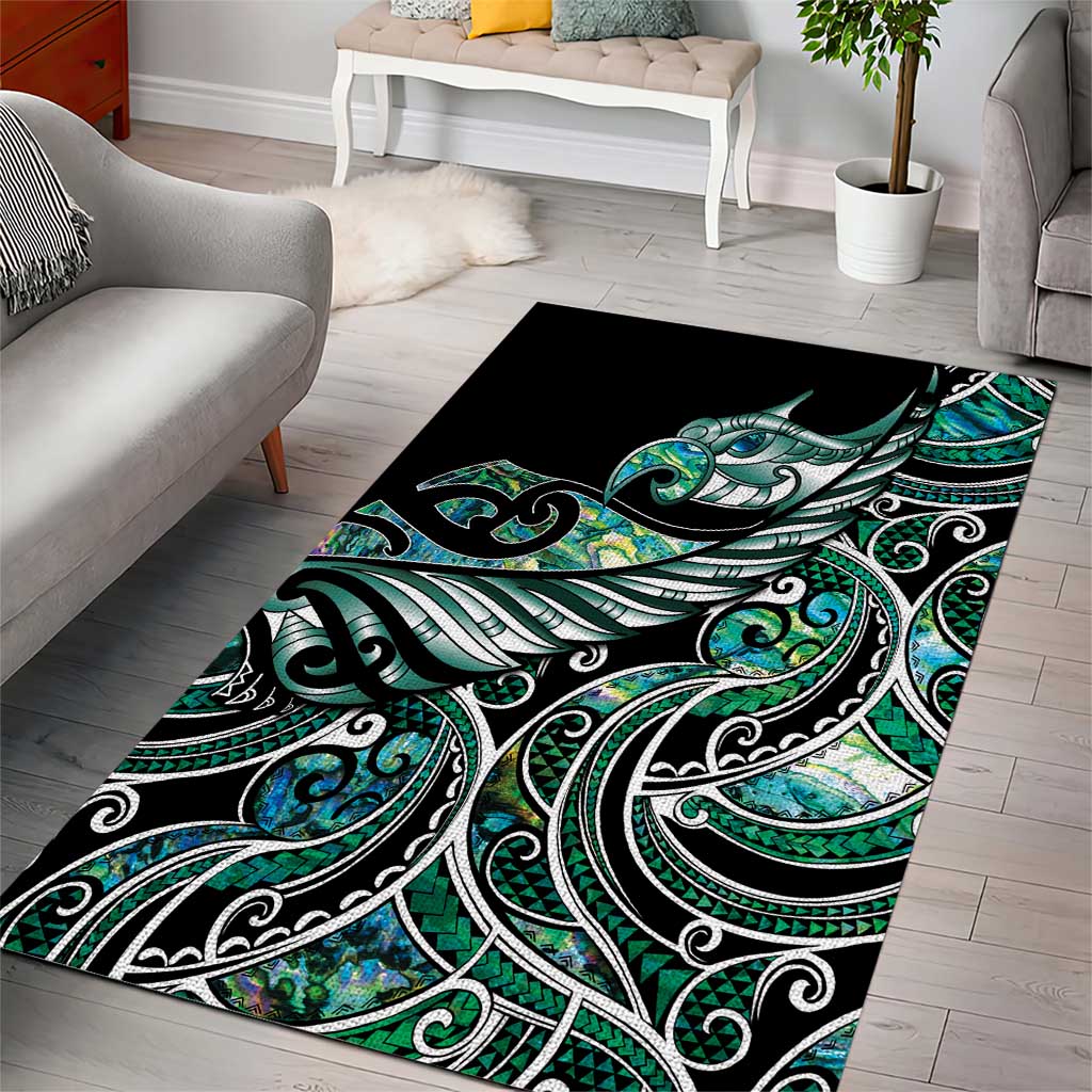 Maori Matariki - Manaia Area Rug Emerald Paua Shell