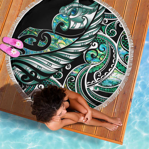 Maori Matariki - Manaia Beach Blanket Emerald Paua Shell