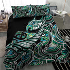 Maori Matariki - Manaia Bedding Set Emerald Paua Shell