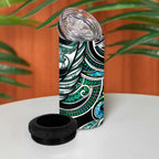 Maori Matariki - Manaia 4 in 1 Can Cooler Tumbler Emerald Paua Shell
