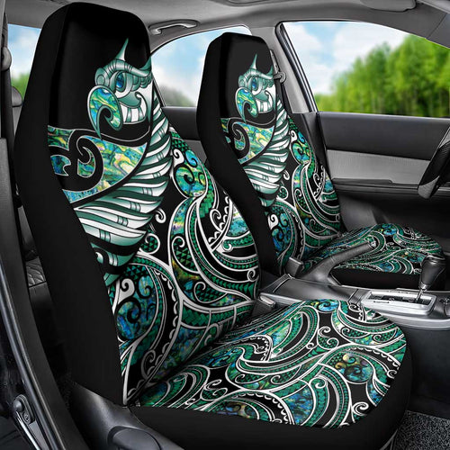 Maori Matariki - Manaia Car Seat Cover Emerald Paua Shell