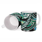 Maori Matariki - Manaia Ceramic Mug Emerald Paua Shell