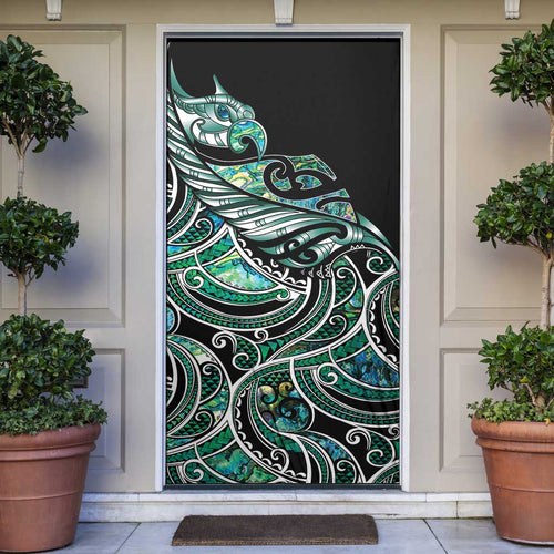 Maori Matariki - Manaia Door Cover Emerald Paua Shell