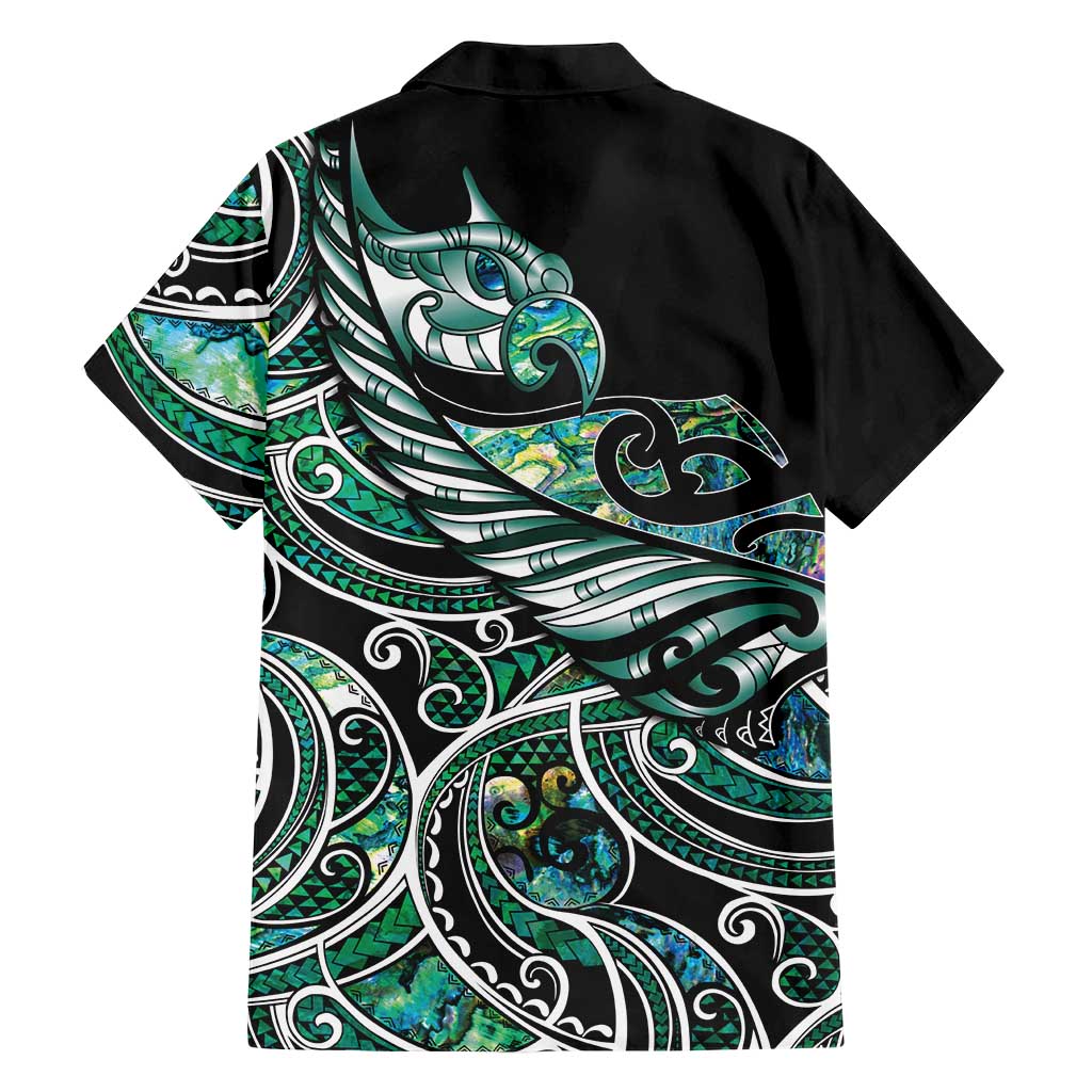 Maori Matariki - Manaia Family Matching Long Sleeve Bodycon Dress and Hawaiian Shirt Emerald Paua Shell