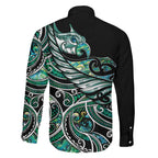 Maori Matariki - Manaia Family Matching Mermaid Dress and Hawaiian Shirt Emerald Paua Shell