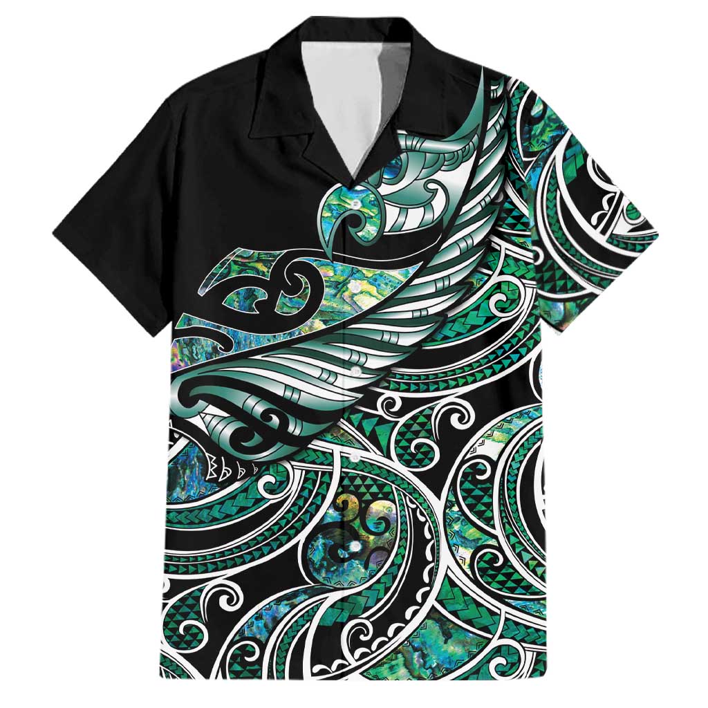 Maori Matariki - Manaia Family Matching Puletasi and Hawaiian Shirt Emerald Paua Shell