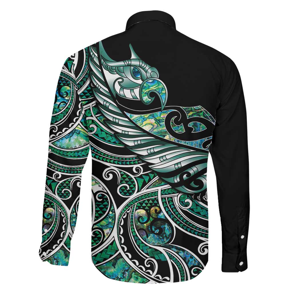 Maori Matariki - Manaia Family Matching Puletasi and Hawaiian Shirt Emerald Paua Shell