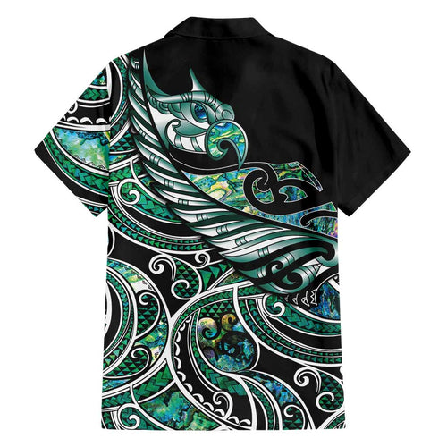 Maori Matariki - Manaia Family Matching Summer Maxi Dress and Hawaiian Shirt Emerald Paua Shell