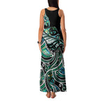 Maori Matariki - Manaia Family Matching Tank Maxi Dress and Hawaiian Shirt Emerald Paua Shell