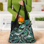 Maori Matariki - Manaia Grocery Bag Emerald Paua Shell