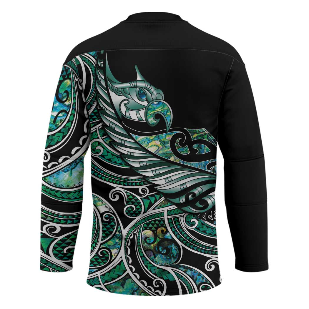 Maori Matariki - Manaia Hockey Jersey Emerald Paua Shell