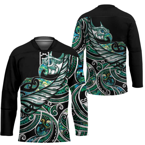Maori Matariki - Manaia Hockey Jersey Emerald Paua Shell